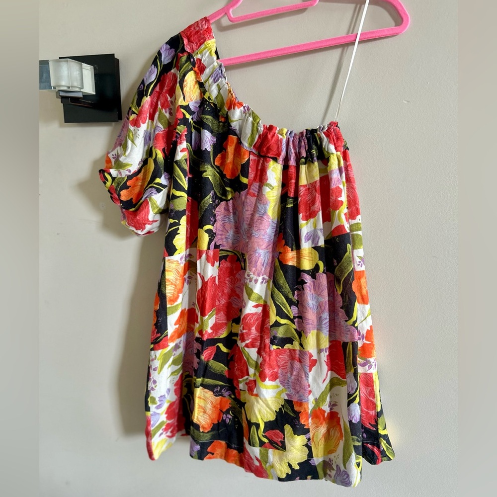 Anthropologie Yukiko Noritake One Shoulder Mini Shift Dress (Petite)